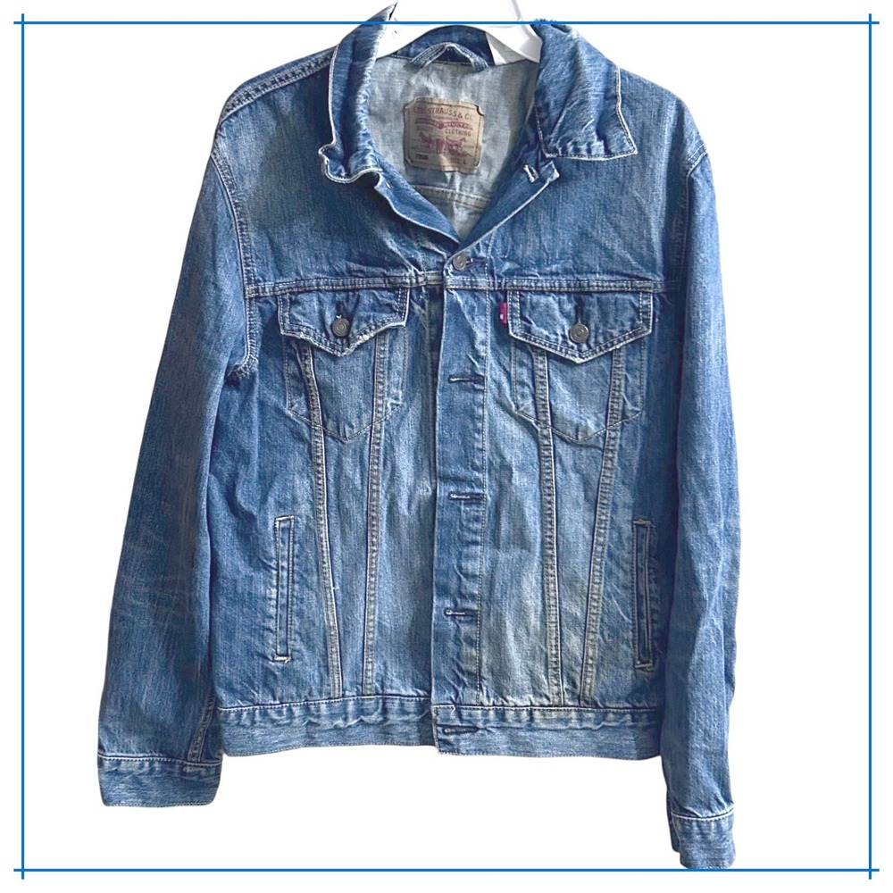 Levi Strauss & Co Trucker Denim Jacket Medium Wash Classic Style Size L